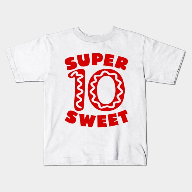 Super Sweet 10 Donut Birthday Kids T-Shirt by colorsplash